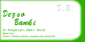 dezso banki business card